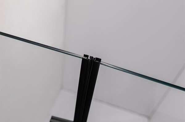 BPS-koupelny Zalamovací otočné sprchové dveře SH01B BL 90 černá/transparent pro instalaci do niky - bez vaničky