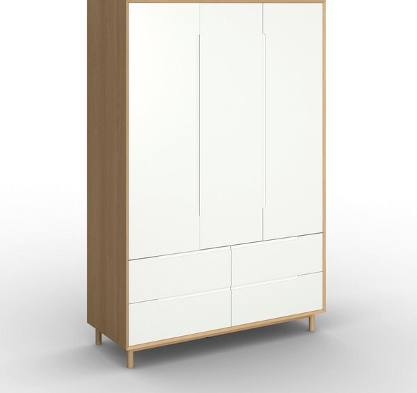 Šatní skříň MARLO š. cca 148 cm, dekor bílá/dub