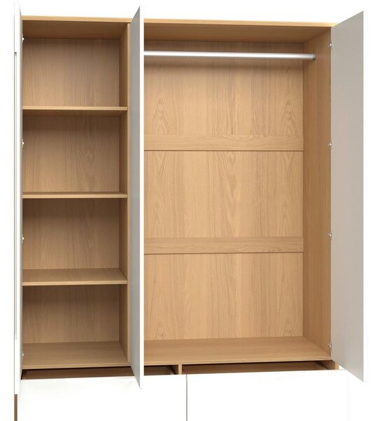 Šatní skříň MARLO š. cca 148 cm, dekor bílá/dub