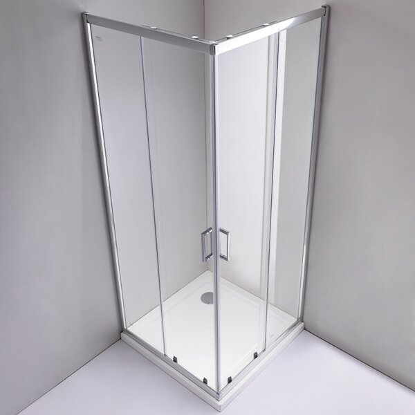 BPS-koupelny Čtvercový sprchový kout KZ93D 70x70 chrom/transparent + vanička ST02C WH bílá