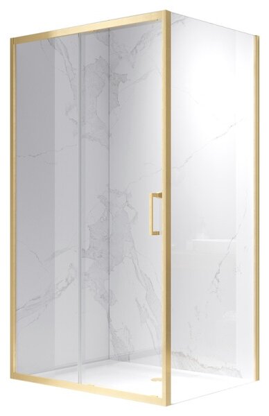 BPS-koupelny Obdélníkový sprchový kout KZ103 GL BR 90x80 zlatý kartáčovaný/transparent - bez vaničky