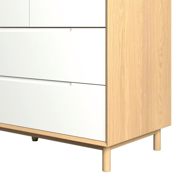 Šatní skříň MARLO š. cca 148 cm, dekor bílá/dub