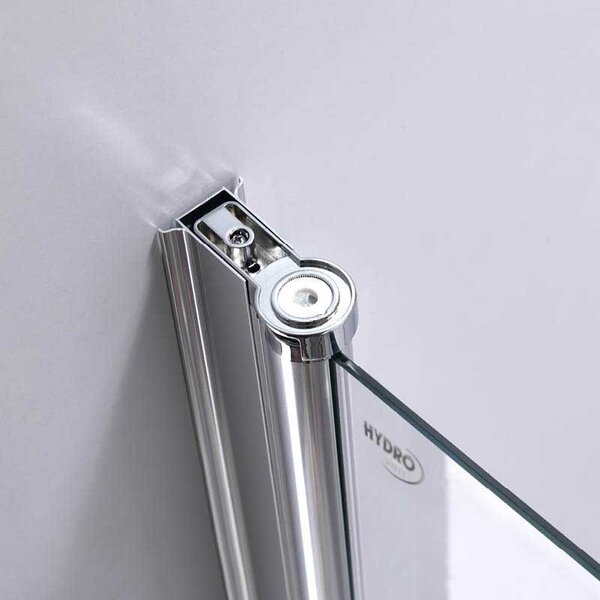 BPS-koupelny Zalamovací otočné sprchové dveře SH01D 110 chrom/transparent pro instalaci do niky - bez vaničky