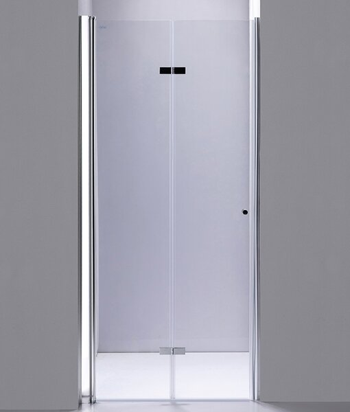 BPS-koupelny Zalamovací otočné sprchové dveře SH01D 110 chrom/transparent pro instalaci do niky - bez vaničky