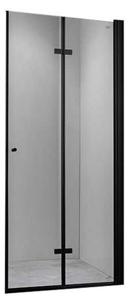 BPS-koupelny Zalamovací otočné sprchové dveře SH01B BL 90 černá/transparent pro instalaci do niky - bez vaničky