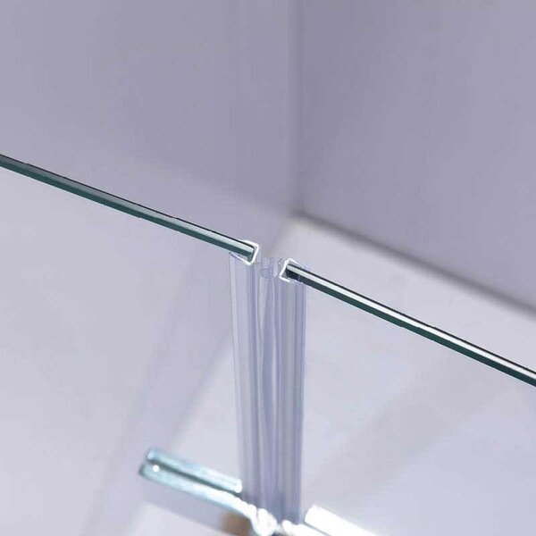 BPS-koupelny Zalamovací otočné sprchové dveře SH01D 110 chrom/transparent pro instalaci do niky - bez vaničky