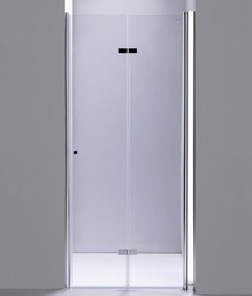 BPS-koupelny Zalamovací otočné sprchové dveře SH01D 110 chrom/transparent pro instalaci do niky - bez vaničky