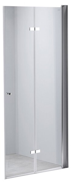 BPS-koupelny Zalamovací otočné sprchové dveře SH01D 110 chrom/transparent pro instalaci do niky - bez vaničky