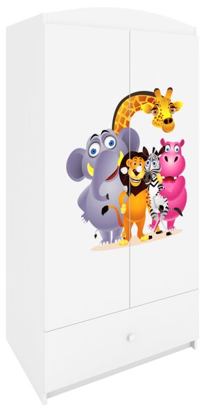 Kocot kids Dětská skříň Babydreams 90 cm ZOO bílá