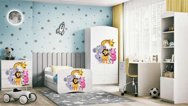 Kocot kids Dětská skříň Babydreams 90 cm ZOO bílá