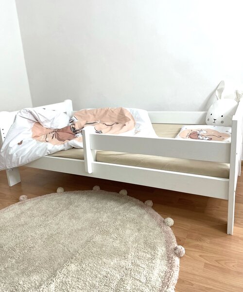Dětská masivní postel Maja bílá + box Rozměr: 200x90