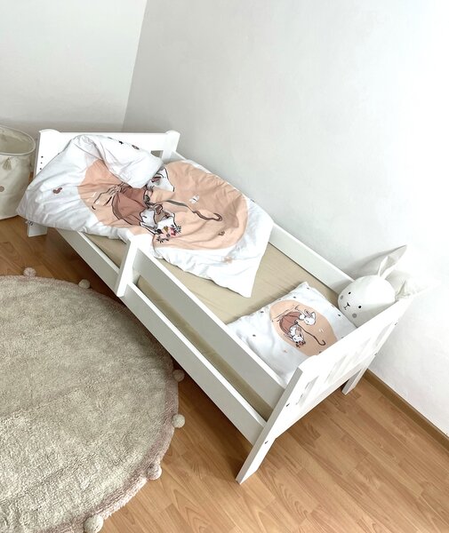 Dětská masivní postel Maja bílá + box Rozměr: 200x90