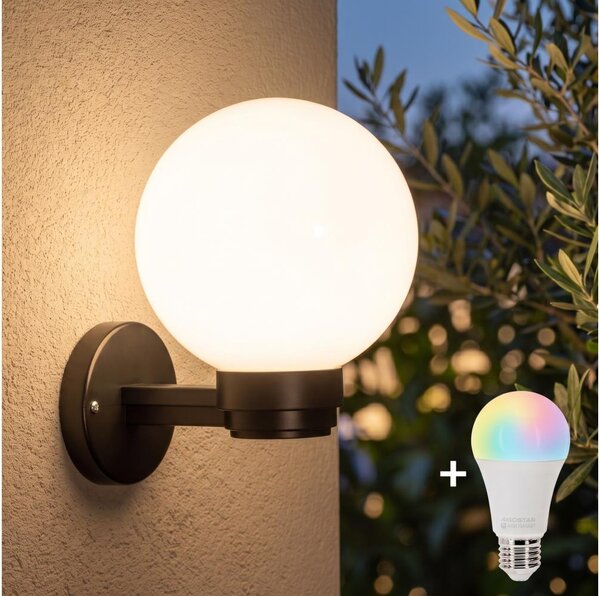 BRILAGI-LED RGBW Venkovní nástěnné svítidlo HARBOR 1xE27/12W/230V IP33černá/bílá