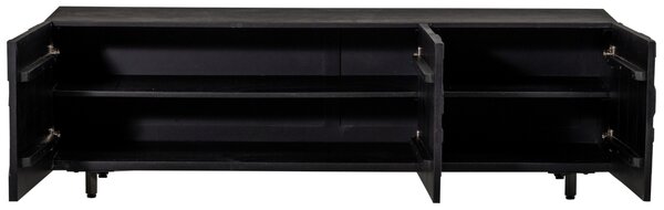 WOOOD Černý dřevěný TV stolek Country 160 x 45 cm
