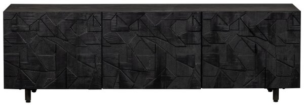 WOOOD Černý dřevěný TV stolek Country 160 x 45 cm