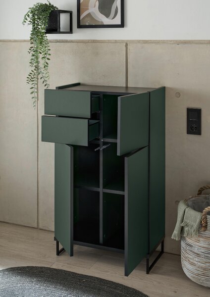MIDI SKŘÍŇKA, zelená, černá, 60/102/31 cm MID.YOU - Koupelnové série, Online Only