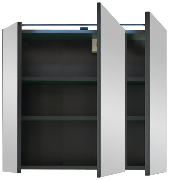 ZRCADLOVÁ SKŘÍŇKA, zelená, černá, 80/70/23 cm MID.YOU - Koupelnové série, Online Only
