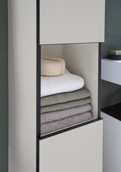 VYSOKÁ SKŘÍŇ, černá, kašmírová, černá, kašmírová, 30/162/31 cm MID.YOU - Koupelnové série, Online Only
