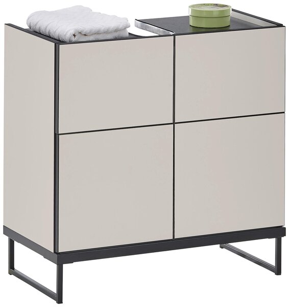 SKŘÍŇKA POD UMYVADLO, kašmírová, černá, černá, kašmírová, 60/59,4/31 cm MID.YOU - Koupelnové série, Online Only