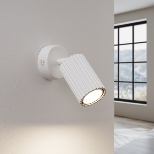 Sollux Lighting Nástěnné svítidlo KARBON bílé s vypínačem