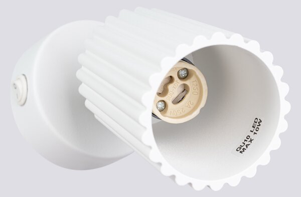Sollux Lighting Nástěnné svítidlo KARBON bílé s vypínačem