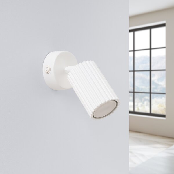 Sollux Lighting Nástěnné svítidlo KARBON bílé s vypínačem