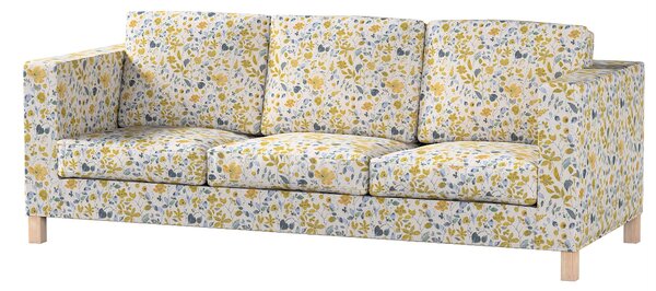Potah na pohovku IKEA Karlanda 3-místná nerozkládací, krátký barva žlutá látka pletený vzor, vzorované