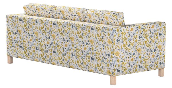 Potah na pohovku IKEA Karlanda 3-místná nerozkládací, krátký barva žlutá látka pletený vzor, vzorované