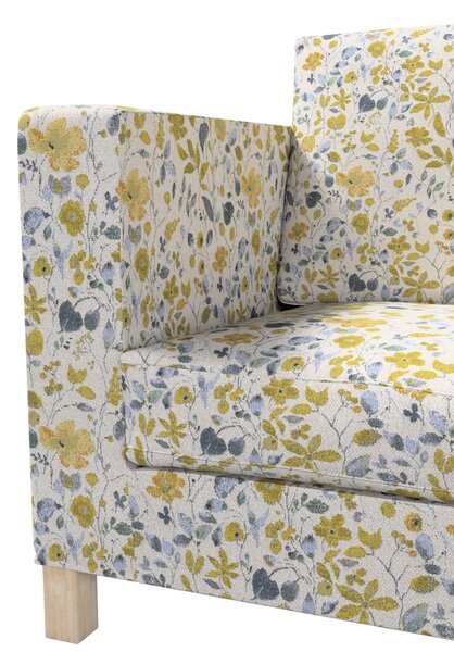 Potah na pohovku IKEA Karlanda 3-místná nerozkládací, krátký barva žlutá látka pletený vzor, vzorované