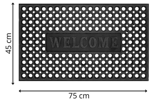 Rohožka před dveře 45x75 cm SPRINGOS HA7537 černá