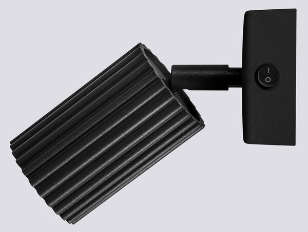 Sollux Lighting Nástěnné svítidlo KARBON černé s vypínačem