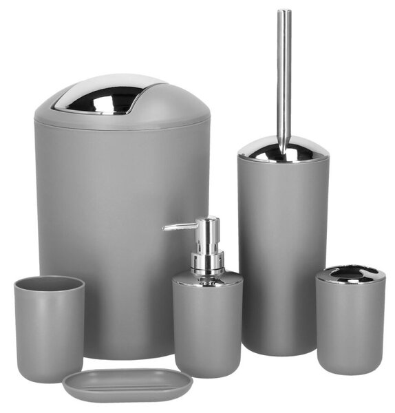 Koupelnový set 6v1 SPRINGOS HA1112 šedý