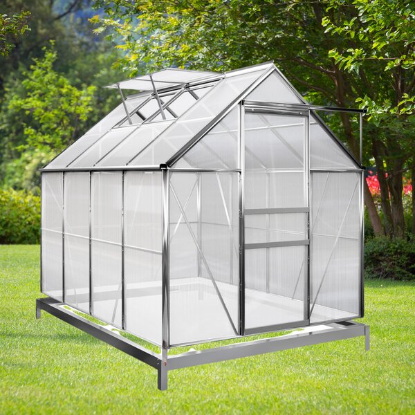 Zahradní skleník z polykarbonátu se základnou M4, 250x190x195cm, transparentní Gardebruk