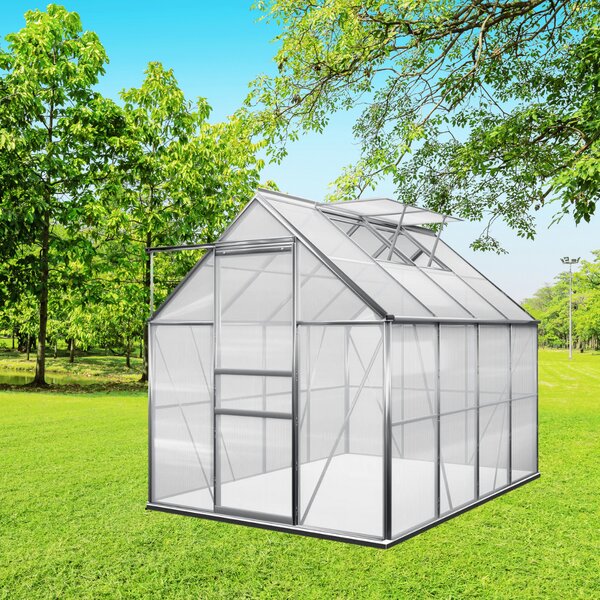 Zahradní skleník z polykarbonátu se základnou M4, 250x190x195cm, transparentní Gardebruk