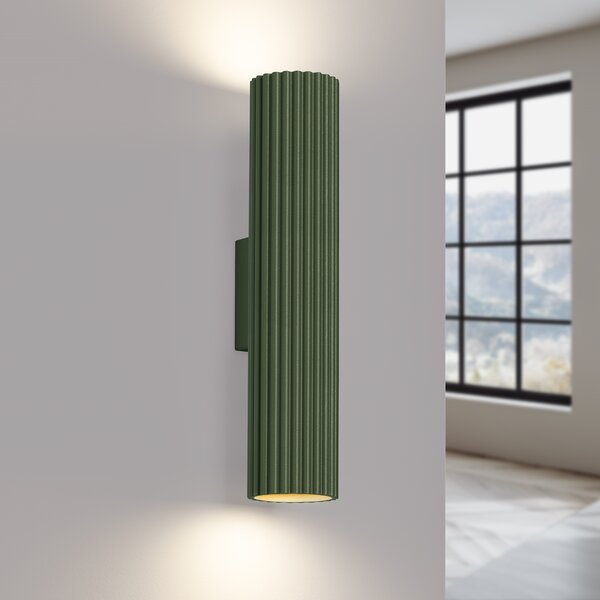 Sollux Lighting Nástěnné svítidlo KARBON 30 olivově zelené