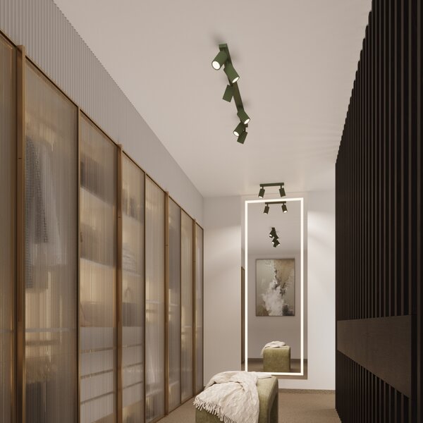 Sollux Lighting Nástěnné svítidlo KARBON olivově zelené s vypínačem