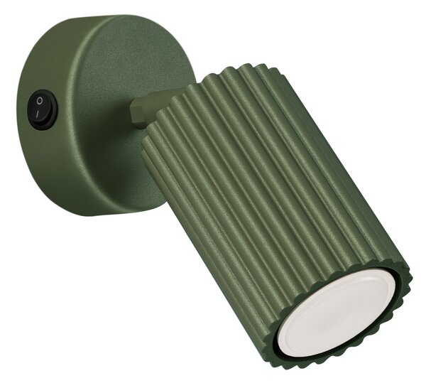 Sollux Lighting Nástěnné svítidlo KARBON olivově zelené s vypínačem