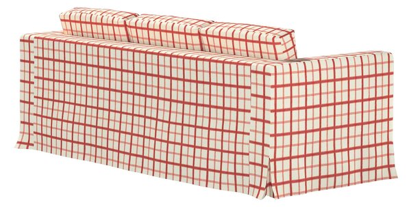 Potah na pohovku IKEA Karlanda 3-místná nerozkládací, dlouhý barva červená látka vzorované