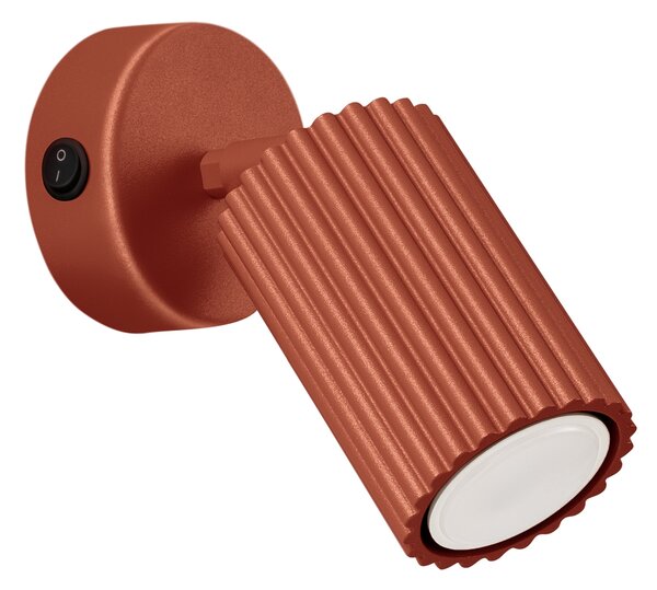 Sollux Lighting Nástěnné svítidlo KARBON červený okr s vypínačem