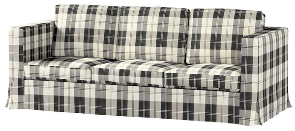Potah na pohovku IKEA Karlanda 3-místná nerozkládací, dlouhý barva černá látka pletený vzor, vzorované