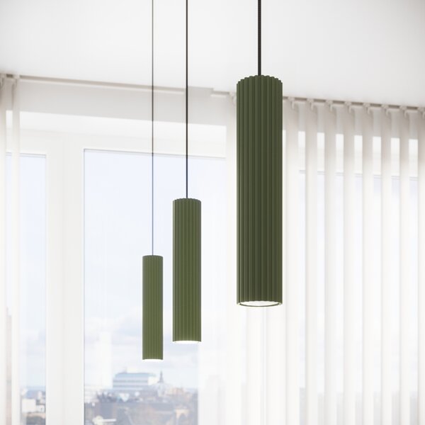 Sollux Lighting Závěsné svítidlo KARBON 1 olivově zelené