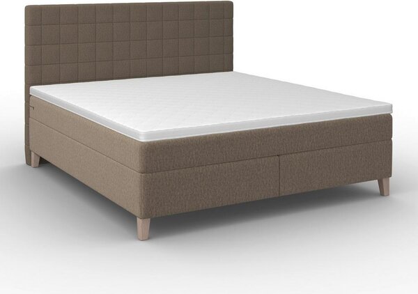 Boxspringová postel OLIVIA 180x200, s topperem, hnědá