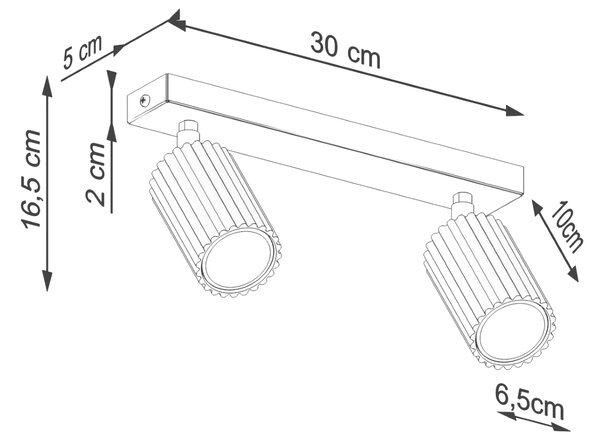 Sollux Lighting Stropní svítidlo KARBON 2 černé