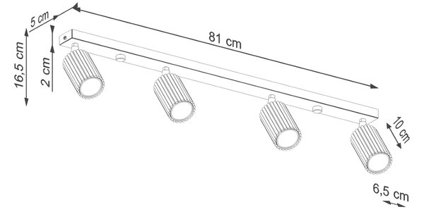 Sollux Lighting Stropní svítidlo KARBON 4L červený okr