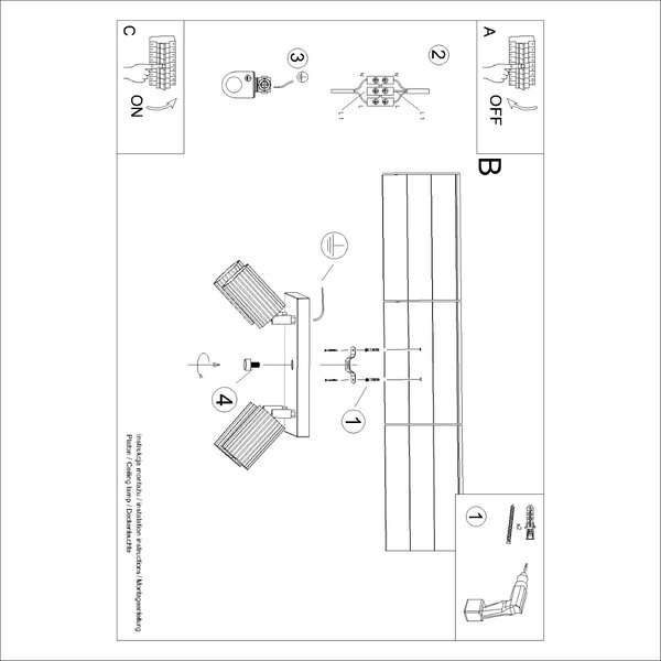 Sollux Lighting Stropní svítidlo KARBON 4 zlaté