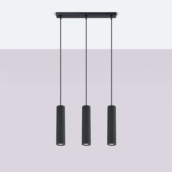 Sollux Lighting Závěsné svítidlo KARBON 3L černé