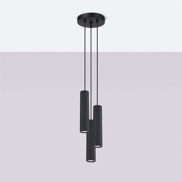 Sollux Lighting Závěsné svítidlo KARBON 3P černé