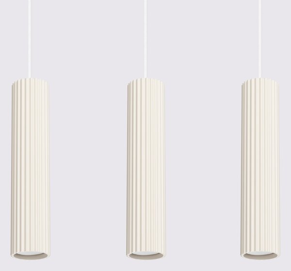 Sollux Lighting Závěsná lampa KARBON 3L béžová