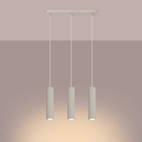 Sollux Lighting Závěsná lampa KARBON 3L béžová