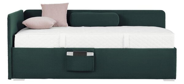 Postel Remi s bočnicemi 90x200, potah tmavě zelený